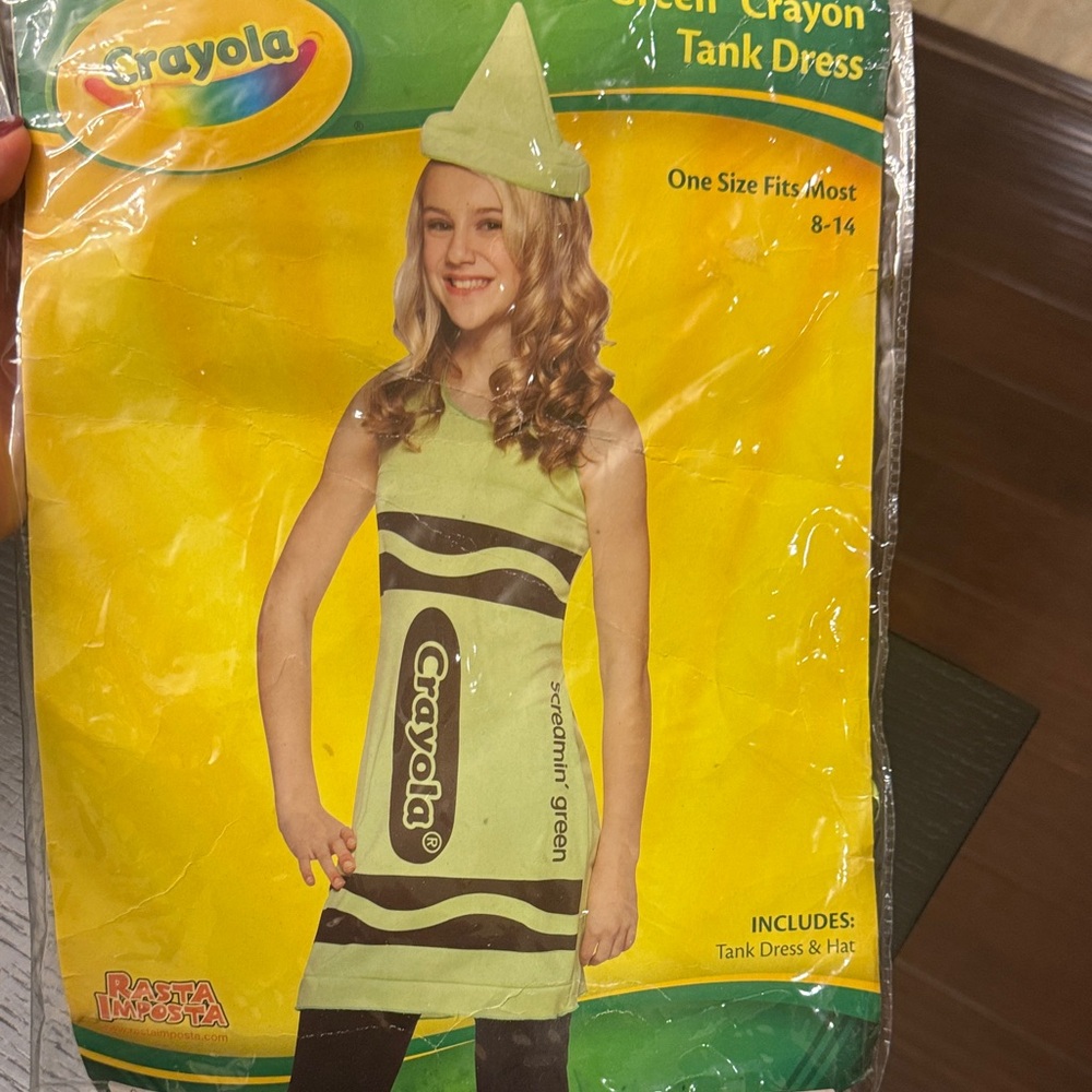 Halloween Crayola Lime Green Crayon Costume Dress